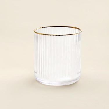 Imagem de Copo Canelado Filete Dourado 400ml - ACASA