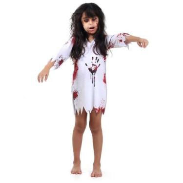 Imagem de Fantasia Zumbi Infantil de Halloween Menina Cadáver - Sulamericana, Br