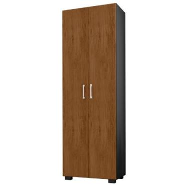 Imagem de Estante Para Livros Multiuso Livreiro Preto Com Porta Grande - Móveis 