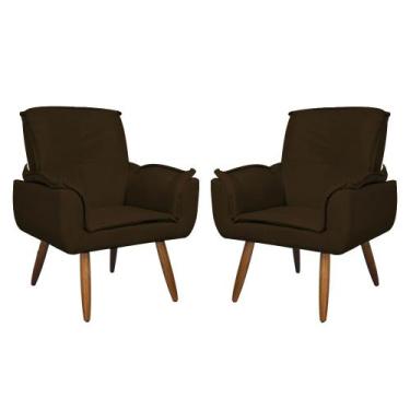 Imagem de Kit 02 Poltronas Decorativas Emília Plus Suede Várias Cores - DS Estof