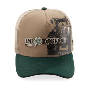 Imagem de Boné Agro Bege Verde Estilo Produtor Rural  Pampas Country, Bege verde