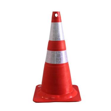 Imagem de Cone para Sinalização Laranja 75cm Refletivo Norma NBR15071 - Plastcor