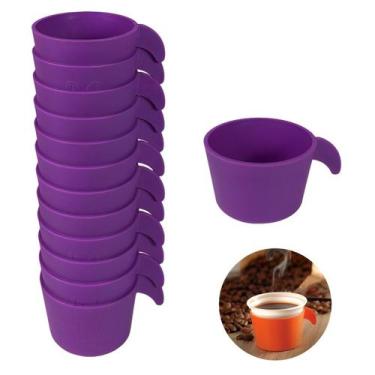 Imagem de Conjunto Copete 12 Porta Copos Descartável Cantinho Do Café Em Plástic