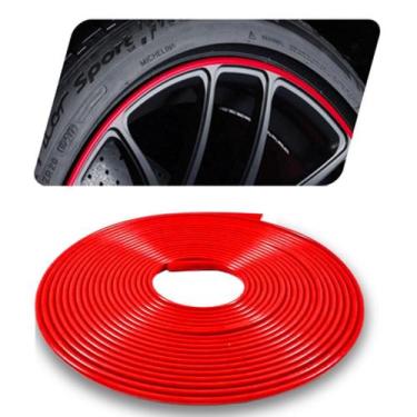 Imagem de Guarnição Borracha Decorativa Friso Grade Roda Veremelho 8M - SF