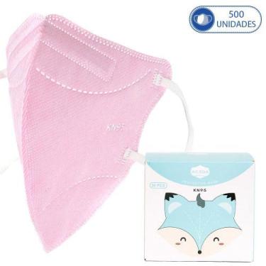 Imagem de 500 Máscaras Descartáveis Infantil Meninas KN95 Aileda Rosa
