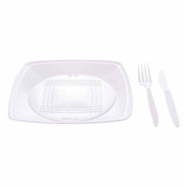 Imagem de Kit p/churrasco prato+garfo e faca 6101 / 10un / prafesta