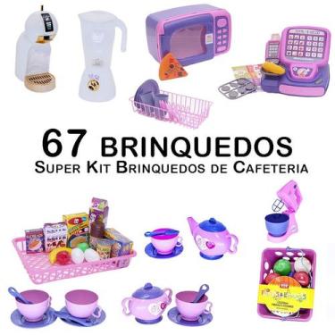 Imagem de Kit Café Infantil Registradora Batedeira Microondas  67p - Zuca Toys