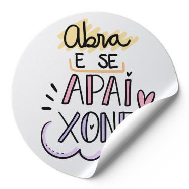 Imagem de 120 Etiquetas Adesivas Redondas Auto Colante Abra E Se Apaixone Modelo