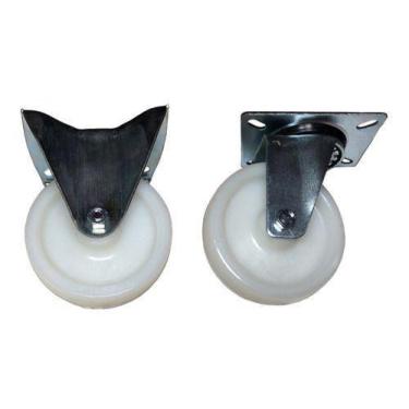 Imagem de (8pçs) Rodizio Placa Roda 4pol. Nylon (4 Giratorio + 4 Fixo) - ABCMAIO