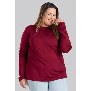 Imagem de Blusa Feminina Manga Longa Plus Size Térmica Peluciada - Serena, Bordô