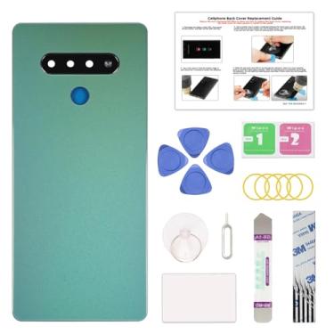 Imagem de Compatível com substituição de capa traseira LG Stylo 6, Stylo 6 LMQ730TM, LM-Q730TM Porta traseira com lente de câmera pré-instalada para todas as operadoras, inclui ferramentas de reparo e
