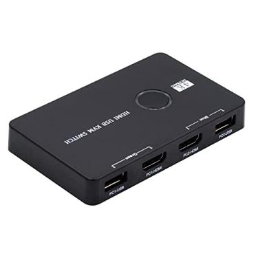 Imagem de NFHK KVM USB 2.0 e seletor de comutador HDMI 4K Dual PCs monitor de compartilhamento HDTV porta USB teclado mouse scanner impressora