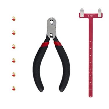 Imagem de DEERACE Conjunto de pontos de ancoragem de corda de arco – Régua quadrada T com alicate para acessórios de corda de arco recurvos e compostos (Conjunto A, vermelho)
