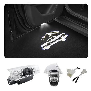 Imagem de akarin 2 peças de luzes LED com logotipo para porta de carro compatíveis com Tundra 2007-2011, 2022-presente, projetor de cortesia a laser, luz de boas-vindas, acessórios de carro (Tundra)