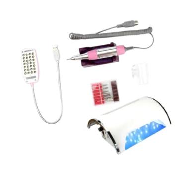 Imagem de oshhni Coletor de pó de unha elétrico máquina de sucção de pó multiuso lâmpada led para unhas ensino de unhas para viagens salão de beleza doméstico interno