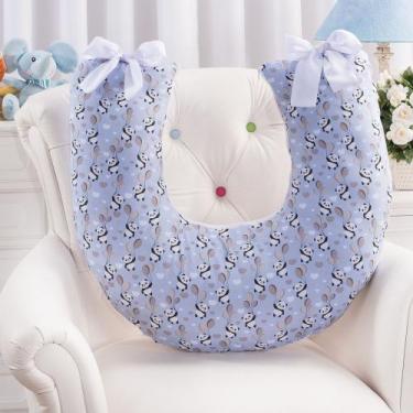 Imagem de Almofada Amamentação Travesseiro Multifunções Apoio De Bebê Firme e Ma