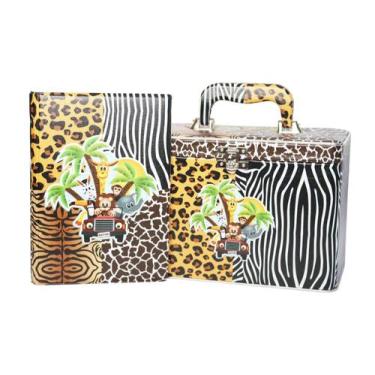 Imagem de Álbum Box Caixa Menino Bebê Safari 200 Fotos 15x21 - 5 Álbum - Pink Da