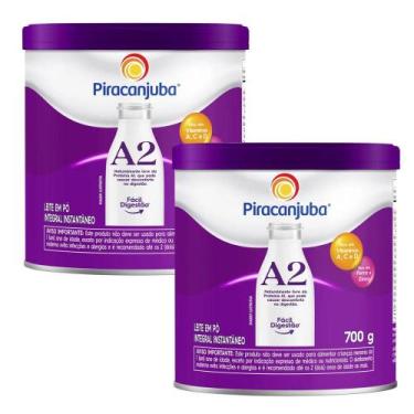 Imagem de Kit 2 Leite Em Po A2 Integral Instantâneo 700g Piracanjuba Lata