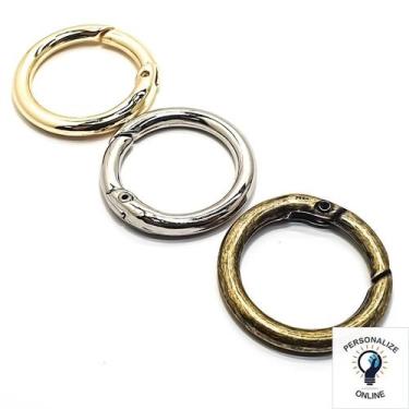 Imagem de Argola Mosquetão Articulada Prata 2,0 Cm 4 Unidades - Personalize Onli