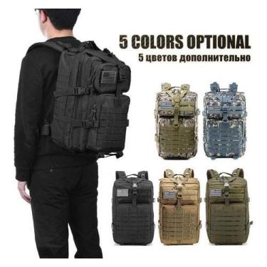 Imagem de Mochila Tatica Camping Militar 50 Litros C/ Bandeira Pronta! - Tem Tud