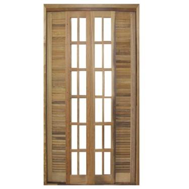 Imagem de Porta Balcão de Correr de Madeira Itaúba Veneziana Reto Esquadrias Lon