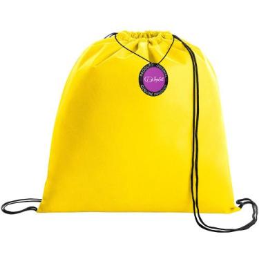 Imagem de Mochila tipo Saco Gym Sack em TNT Premium 37x41cm Cute TopGet, Amarelo