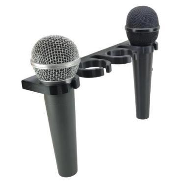 Imagem de Suporte Para Microfone De Fixação Parede Descanso 4 Mic Liso - Decor I