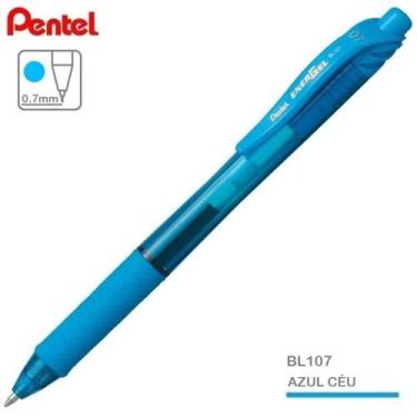 Imagem de Caneta Gel PENTEL EnerGel-X 0.7mm Retrátil - Unidade, AZUL CÉU