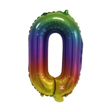 Imagem de Balão Metalizado Números 28" 70cm - Degradê - 01 unidade - Balões São 