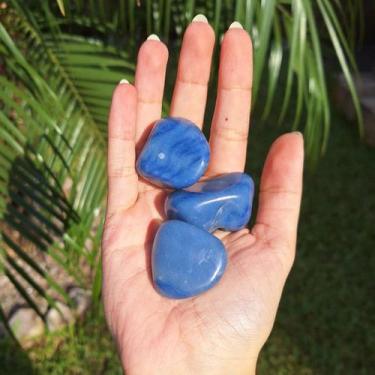 Imagem de Quartzo Azul Pedra Natural Rolada - 1kg e 500g - Turismo em Ametista, 