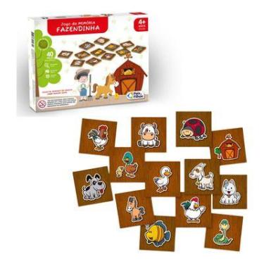 Imagem de Jogo Da Memoria Fazendinha em Madeira - Pais e Filhos
