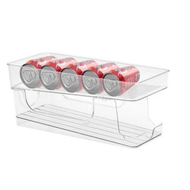 Imagem de Organizador Geladeira Porta 12 Latas Dispenser Suporte - Mhr