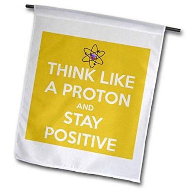 Imagem de 3dRose fl_173352_2" Think Like A Proton and Stay Positive, Bandeira amarela de jardim, 45,74 cm x 68,88 cm