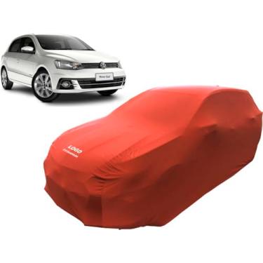 Imagem de Capa Automotiva Volkswagen Gol G5 A G8 Tecido Cor Preta (Vermelho)