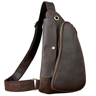 Imagem de Le'aokuu – Bolsa masculina de couro com alça tiracolo, 1-9976 Dark Brown 2, Medium