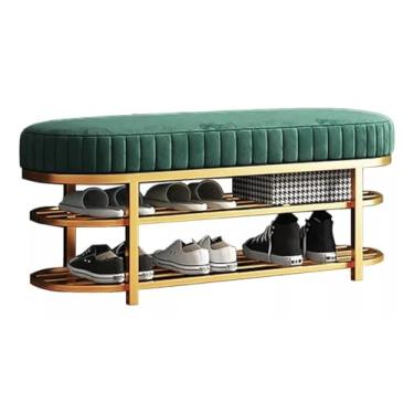 Imagem de Banco Puff Recamier Sapateira Glow 110 Cm Base Em Aço Veludo Verde Escuro - Loja Monte Belo