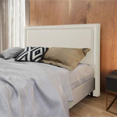 Imagem de Cabeceira Cama Box Casal 1,40m Estofada Aruba Linho Crú - VILLA CASA D