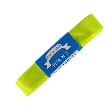 Imagem de Fita de Cetim Trader 15mm N3 com 10 Metros, COR 57 VERDE FLUORESCENTE,