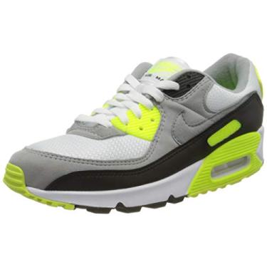 Imagem de T nis de corrida masculino casual Nike Air Max 90 Cd0881-103, White/Particle Grey-volt-black, 8
