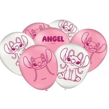 Imagem de Bexiga Balões Nº 09 Angel Stitch Rosa Disney - 25 Unid - Festcolor