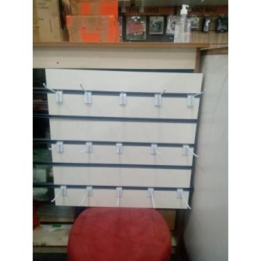 Imagem de Painel canaletado 60x60 branco perfil kit  2 unidade e 20 gancho - LOJ