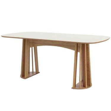 Imagem de Mesa De Jantar 6 Lugares Pés Ripado Orgânico 180cm Dalí D03 Off White 