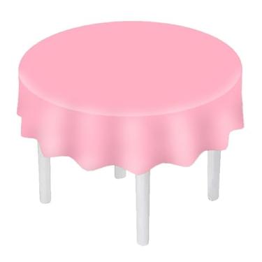 Imagem de Toalha de Mesa de TNT Redonda 1,35 Diâmetro - 10 uni cor LISO ROSA BEBE