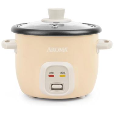 Imagem de Panela de Arroz AROMA® Mini Rice Cooker, 2 Xícaras (cru) / 4 Xícaras (Cozido), Cozinha Grãos, Faz Sopas, Mingau e Mantém Aquecido.