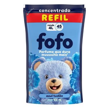 Imagem de Amaciante Fofo Concetrado Azul Tudão Sache 900ml - Embalagem com 12 Unidades