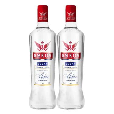 Imagem de Vodka Tridestilada Askov Garrafa 900Ml - 2 Unidades