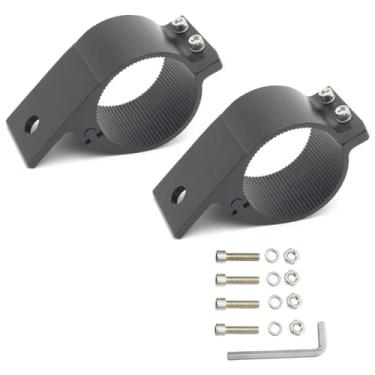 Imagem de KMFCDAE Suporte de montagem de braçadeira de tubo para rack de teto de 2,5 polegadas, suporte de gaiola de rolo de LED quadrado redondo de luz de trabalho e barra de luz (ajustável entre 64-69 mm/2,5