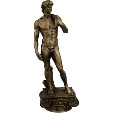 Imagem de Estátua Escultura Davi Michelangelo David Imagem (Cor Ouro Velho)