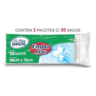 Imagem de Saco de lixo para pia banheiro 15l Sustentável Branco Pacote Com 150un