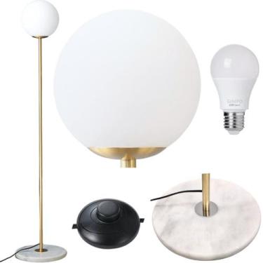 Imagem de Luminária Poste Piso 169Cm Jabuticaba Mármore Globo Gimpo